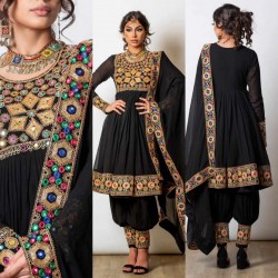 Boho style designer real mirror dhoti suit